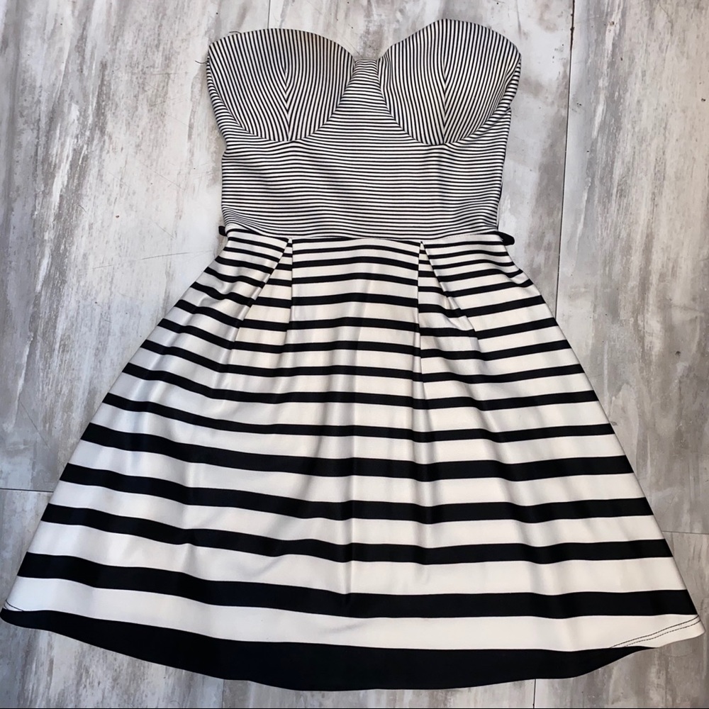 Strapless Pinstripe Dress